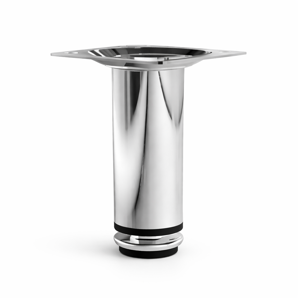 Pé para Móveis Redondo em Aço Inox | Unidade