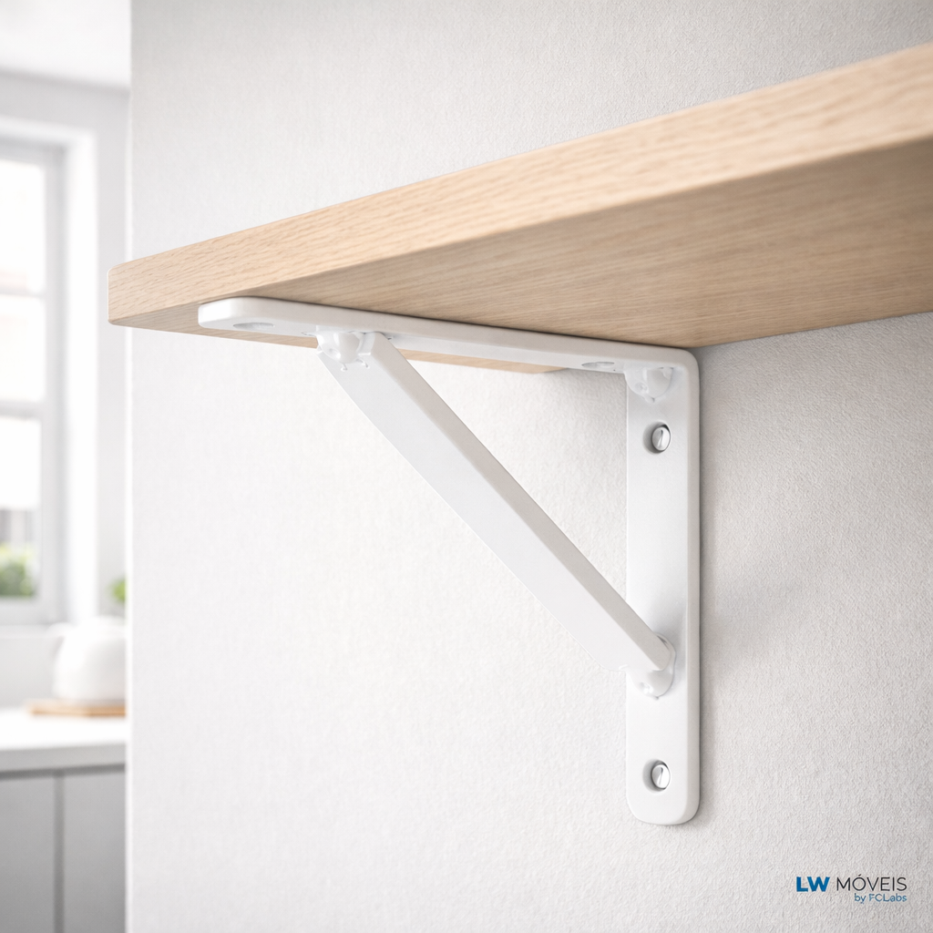 Kit Mão Francesa em Aço para Prateleiras | Suporte de Parede | 40kg por par