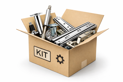 Kits de ferragens para móveis com componentes completos para instalação