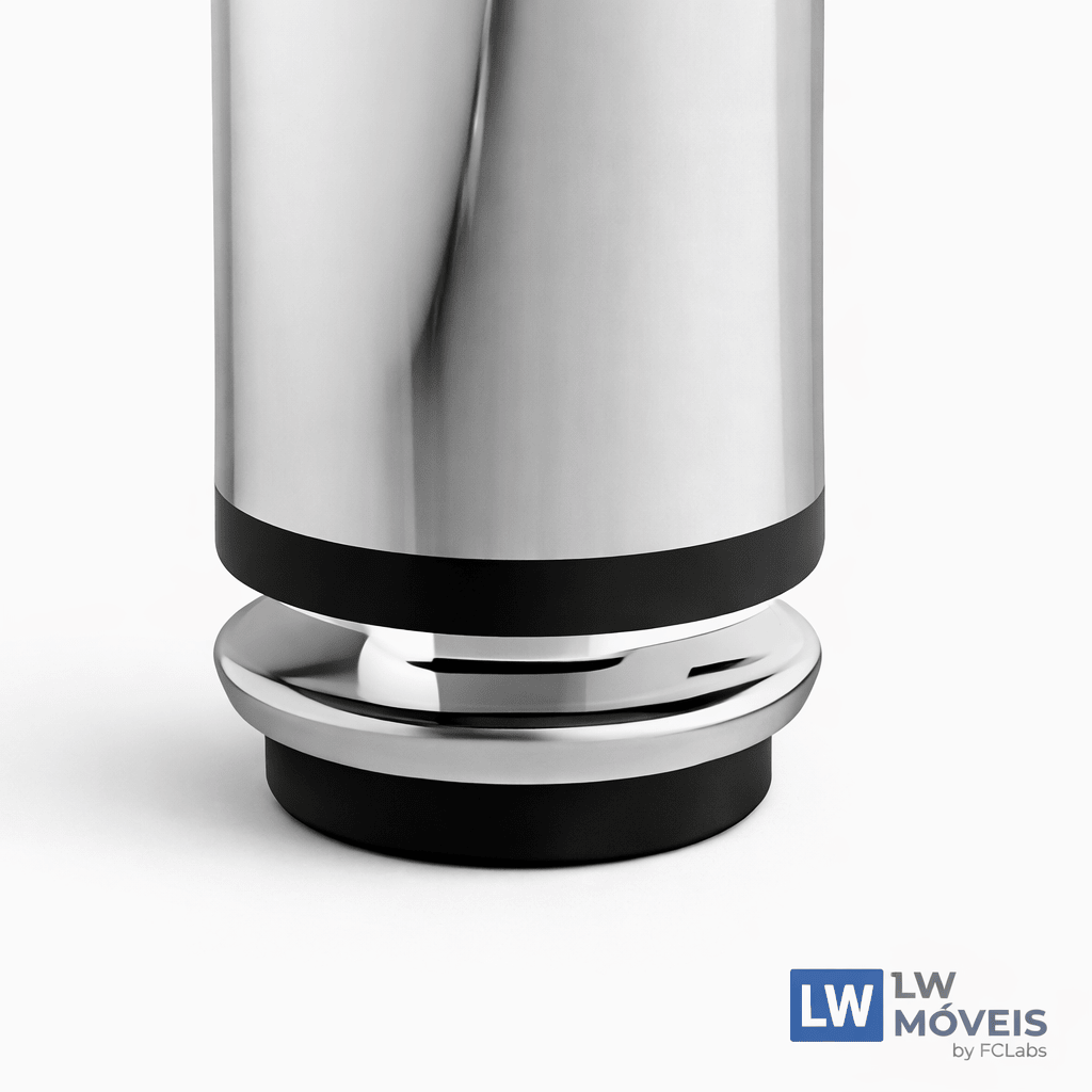 Kit Pé para Móveis Redondo em Aço Inox | Alturas Variáveis Acessorios profissional | LW Ferragens