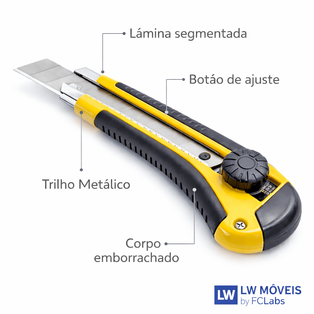 Kit Estilete Profissional para Corte em MDF, Papel e Plástico Ferramenta profissional | LW Ferragens
