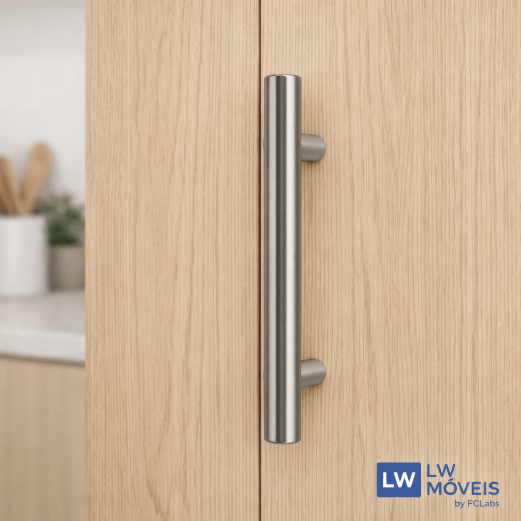 Puxador Tubular em Aço Inox para Gavetas e Armários | Haste Redonda Puxador profissional | LW Ferragens