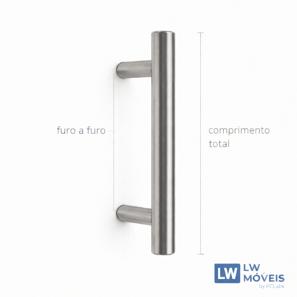 Puxador Tubular em Aço Inox para Gavetas e Armários | Haste Redonda Puxador profissional | LW Ferragens
