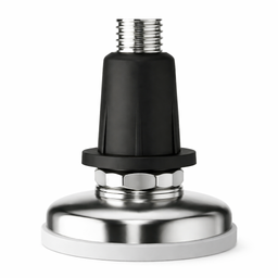 Sapata niveladora metálica com sistema de regulagem para ajuste de altura